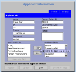Personnel Placement Agency Applet