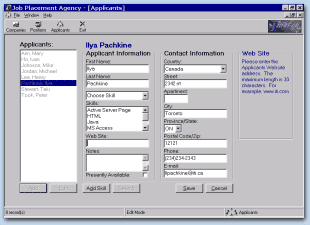 Virtual Placement Agency: Applicants Form